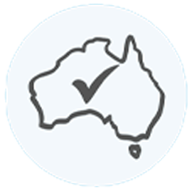 Australia with a tick inside of it