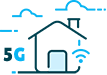Mobile Broadband icon illustrating a house with a 5G signal
