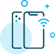 Mobile Sim Plans icon featuring two smartphones 