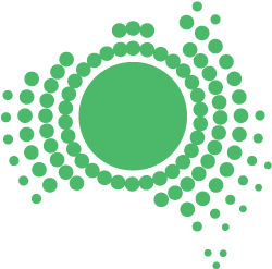 Dotted image shaped like Australia