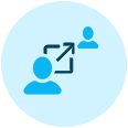 image of a animated person sending something to another person